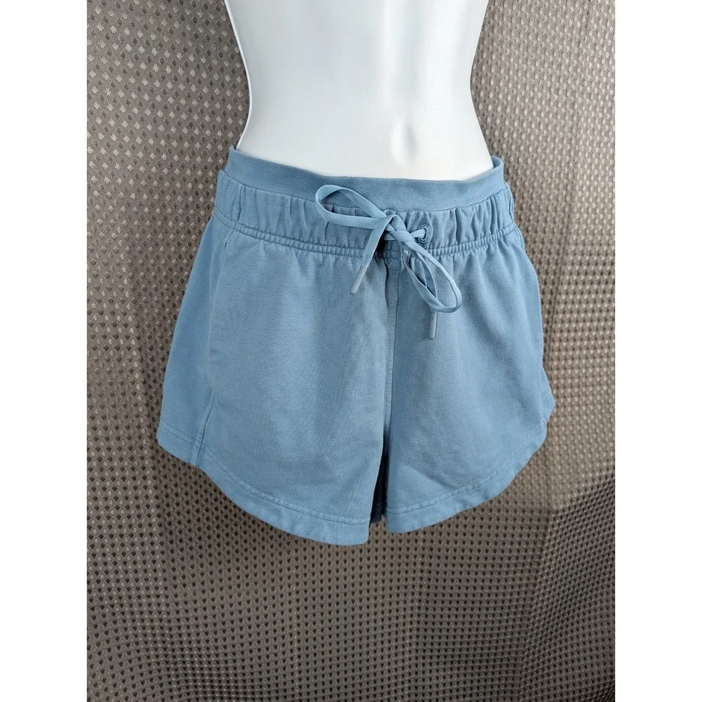 Lululemon Inner Glow French Terry Shorts Blue Size 4 Drawstring Activewear